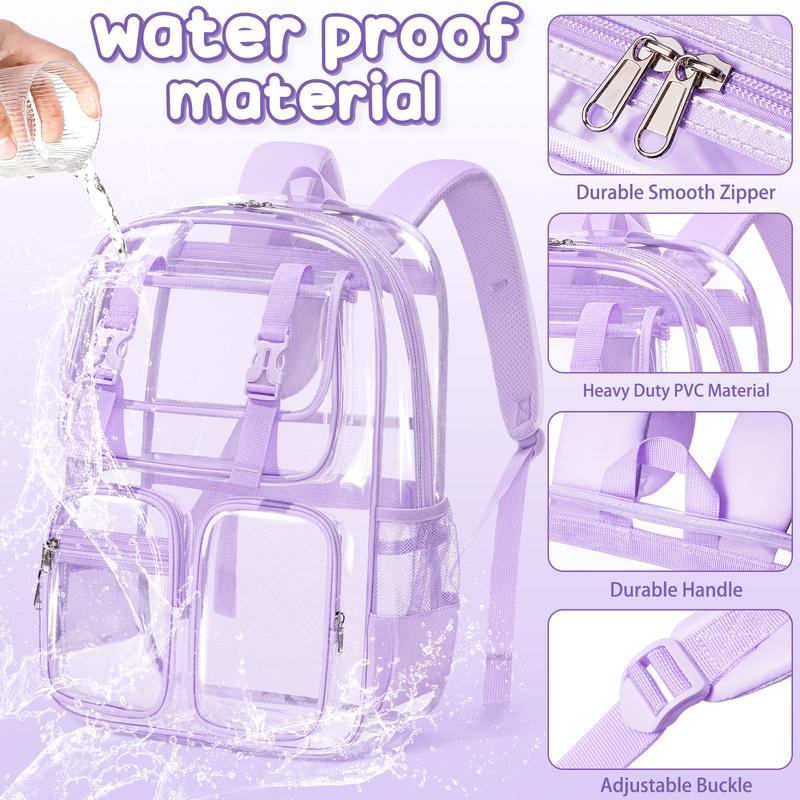 Fimibuke Waterproof Clear Backpack 3PCS Set with Lunch Box & Pencil Case – Lightweight School Backpack Stadium Approved for Elementary, Middle & High School Students TikTokShopBacktoSchool Fimibuke Waterproof Clear Backpack 3PCS Set with Lunch Box & Pencil Case – Lightweight School Backpack Stadium Approved for Elementary, Middle & High School Students TikTokShopBacktoSchool
