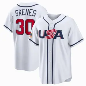 Men’s Skenes #30 Jersey – 2026 USA World Baseball Classic White Stitched Fan Shirt