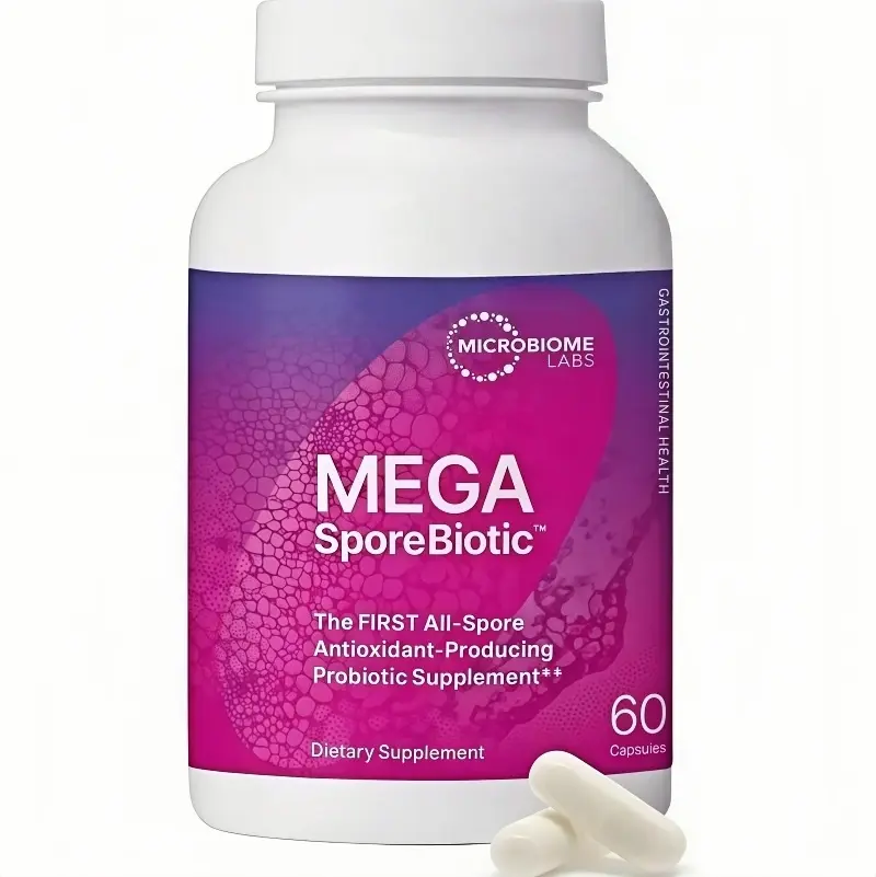Microbiome Labs MegaSporeBiotic Probiotics for Women & Men - Spore-Based Probiotic for Gut Health & Digestive Support - Shelf-Stable, Travel-Friendly, Mens & Womens Probiotics (60 Capsules)