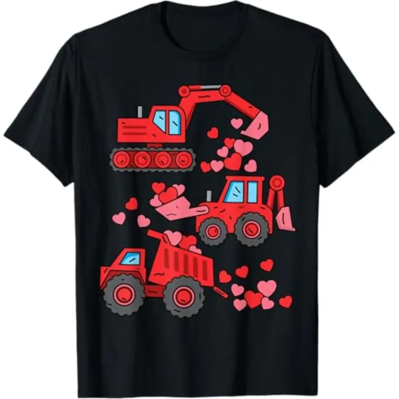 Valentines Day Construction Trucks Funny  Men Toddler T-Shirt