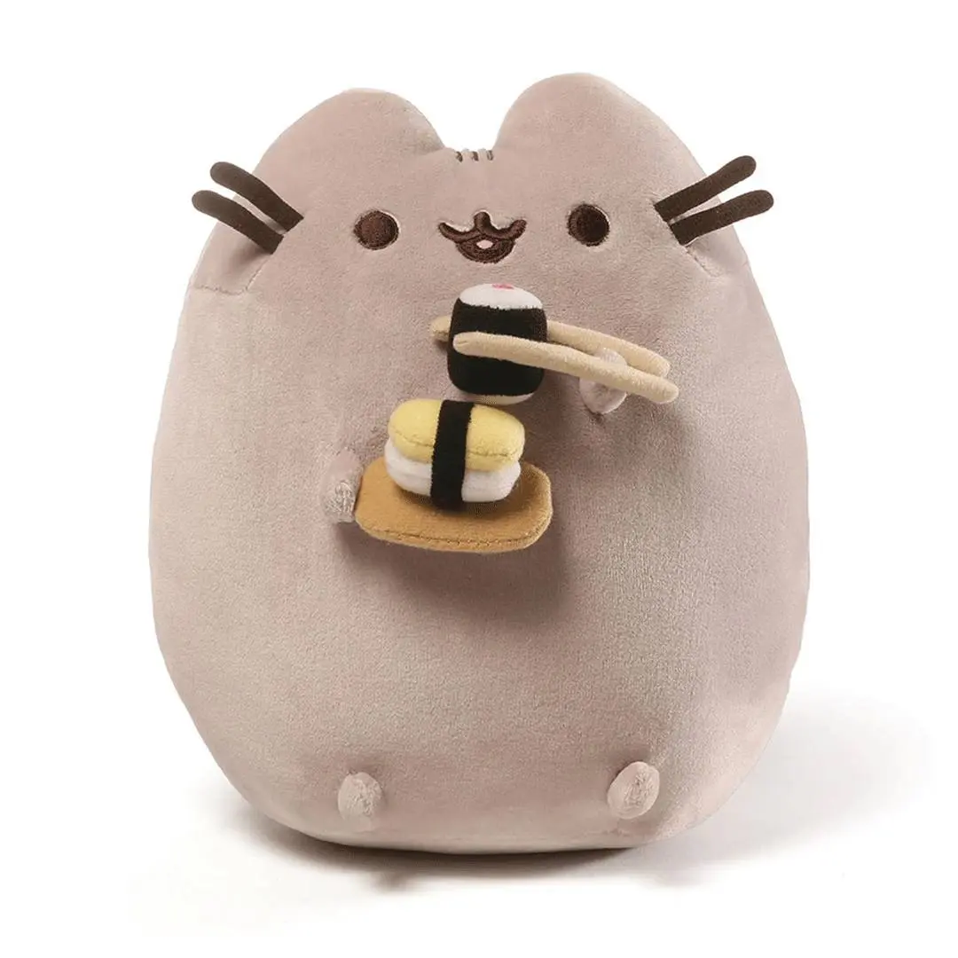 GUND Snackable Sushi Pusheen 9.5" Classic Plush Toy, Cuddly Stuffed Animal, Soft Adorable Stuffed Collectible, Soft Plush for Cozy Cuddles, Cartoon Character Plushies for Collectibles & Entertainment, Sushi Lover Plush