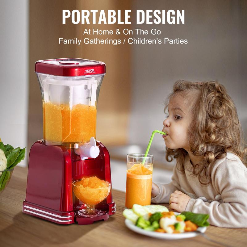 VEVOR Slushy Machine for Home, TikTokShopBlackFriday, 32oz Tank Home-use Margarita Machine, Smoothie Frozen Drink Maker with Food-grade Materials, Slushie Machine for Home DIY, Kids Parties, Red