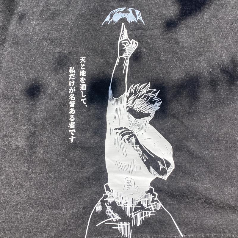 The Honored One Gojo JJK Acid Wash Black Vintage Style T-shirt, Anime Inspired Tee,100% Cotton, Printed T-shirt, Anime Style T-shirt, Gojo Cosplay Boys Cool Shirt Streetwear Top