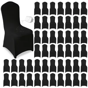 Elegant chair covers for wedding events, available in packs of 30, 50, or 100; suitable for weddings, parties, banquets, home use, activities, hotel, and restaurant decor; modern design style