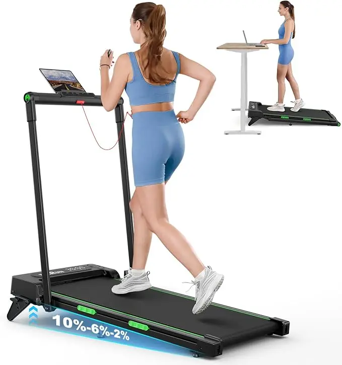 Walking Pad with Handle Bar, Manual Iincline Treadmill, Widened Running Belt,Compact Under Desk Portable Treadmill with Remote Control