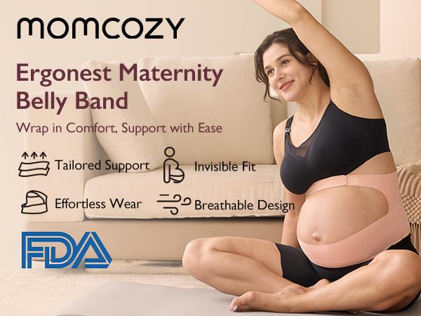Momcozy Pregnancy Belly Band YB001 & YB002, CozySupport Ergonest Maternity Belly Band, Invisible Pregnancy Belt for Back, Abdomen, Waist tiktok shop，A