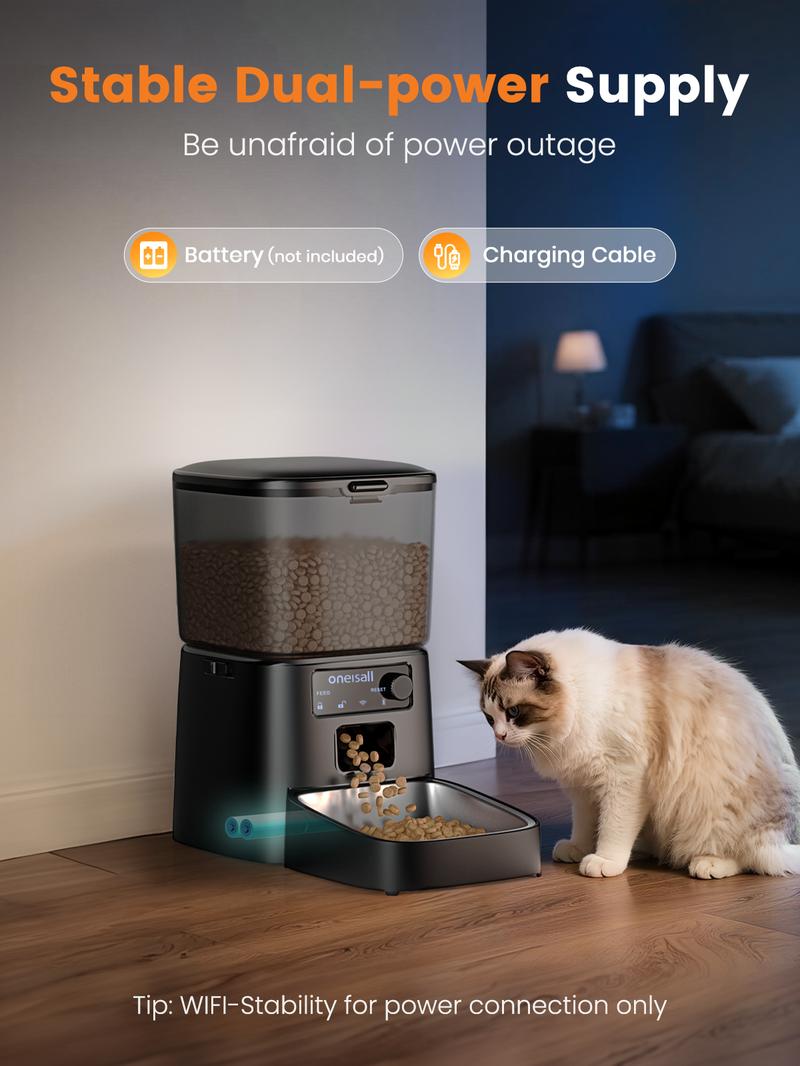 oneisall  Smart  Pet  Feeder, 3.5L Automatic Food Dispenser for Cats, dogs，Small Pets Indoor, Timed and quantitative dry food cat feeder kibble, feeding