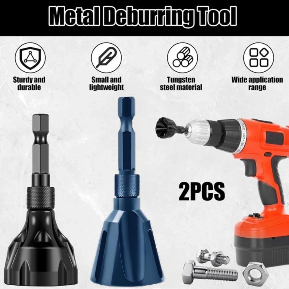 Hex Deburring External Chamfer Tool Tungsten Carbide Drill Bit Attachment for Bolt Repair Deburring and Repairing Damaged Threads Range 3-20mm 1/4 Inch Hex Shank Suitable for Drill Drivers Hardware Tools