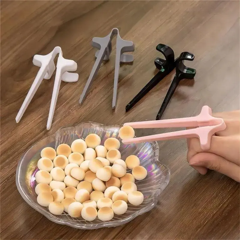 Reusable Plastic Finger Chopsticks, 4 Counts/set U Bracket Design Finger Chopsticks, Snack Grabber Tongs, Cutlery, Kitchen Utensils for Daily Use, Tableware, Kitchenware, Home