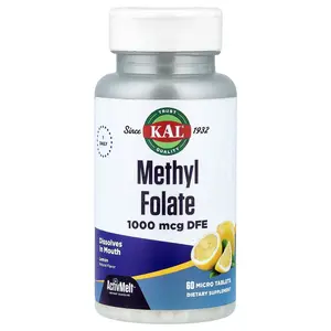 KAL Methyl Folate, Lemon, 1,000 mcg DFE, 60 Micro Tablets