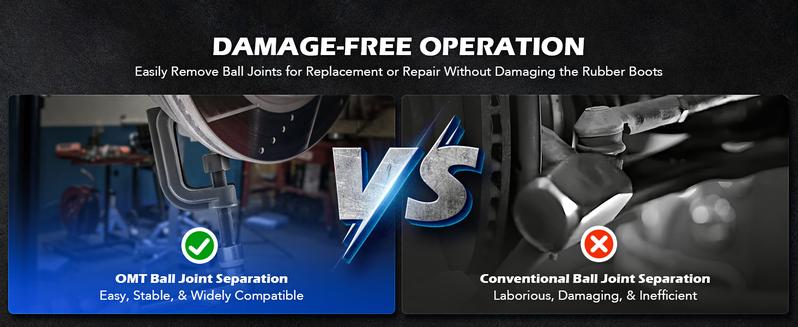 Orion Motor Tech Ball Joint Separator, Universal Ball Joint Puller with Lower Control Arm Prying Tool Compatible with Ford Lincoln Mercury, blue 2-3/8 in. Lower Ball Joint Removal Tool for Car Truck SUV, Limited Time Deal