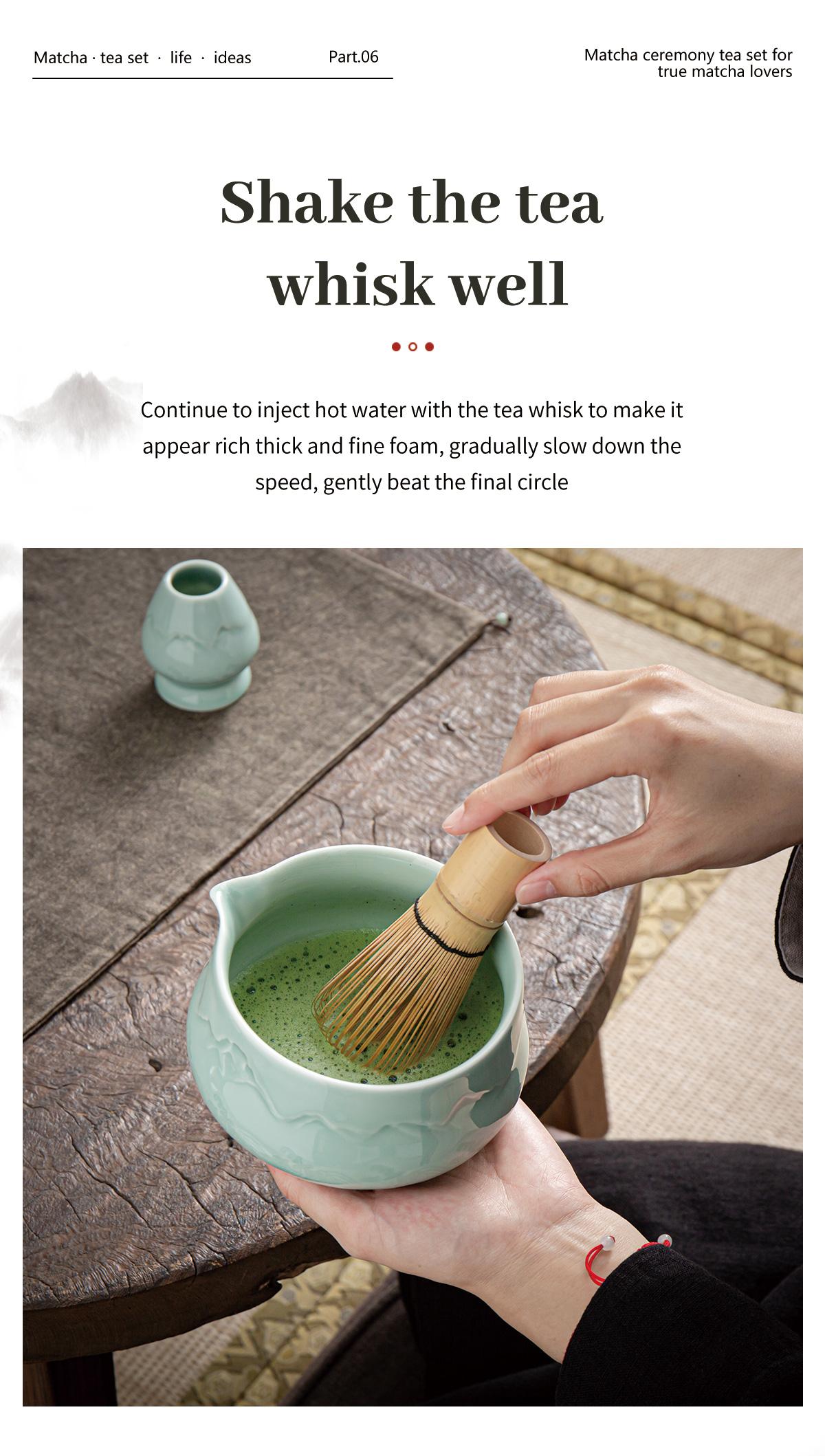 TEANAGOO Christmas Blue Matcha Set 7-Piece Matcha Kit with Gradient Ceramic Bowl Bamboo Whisk Scoop & Sifter Cozy Holiday Gift for Tea Lovers