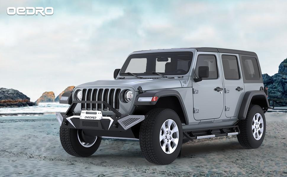 YITAMOTOR 6 inch Running Boards, Drop Side Steps Compatible with 2018-2025 Jeep Wrangler JL & Unlimited 4 Door / 2007-2018 Jeep Wrangler JK Unlimited 4 Door, Steel Nerf Bar with Silver Paintable Step Plates