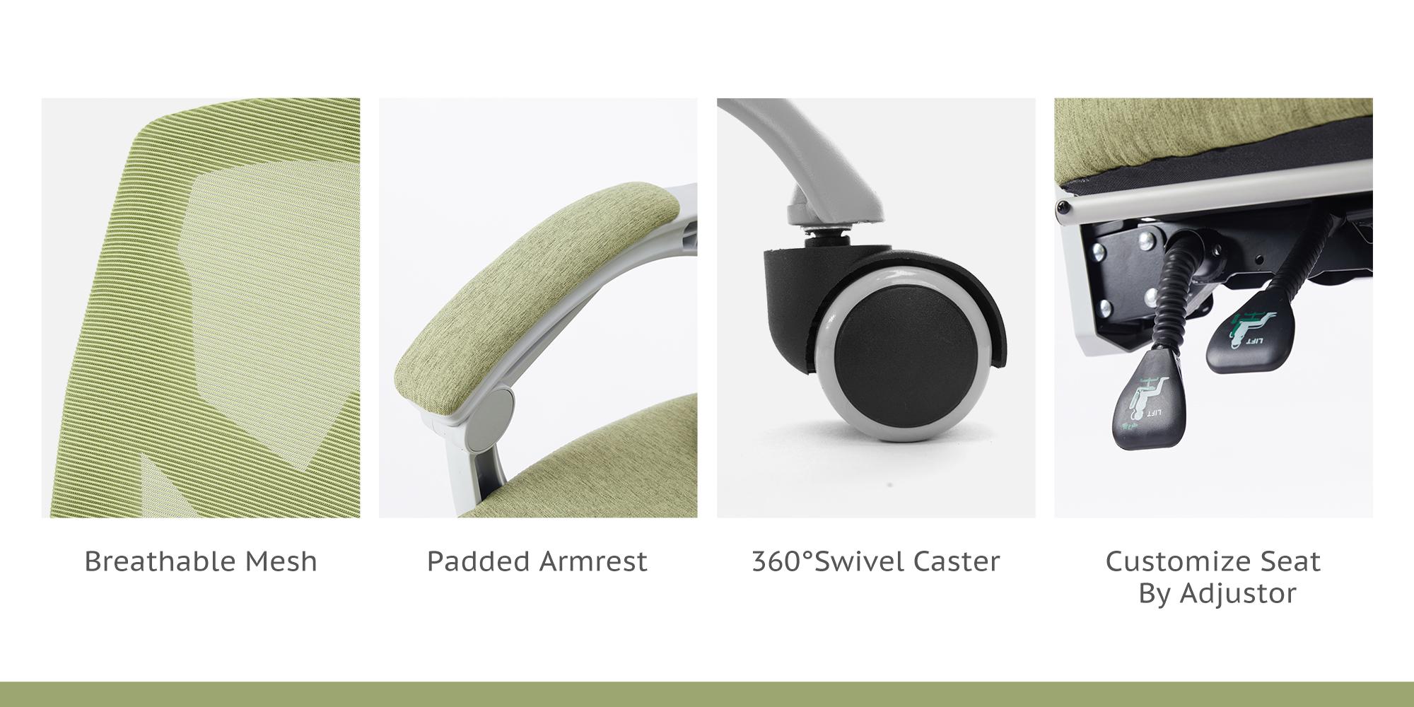 Furnest Armchairs Office Computer Desk Chair, Ergonomic High-Back Mesh Rolling Work Swivel Chairs with Wheels, Comfy Arms for Home and Work