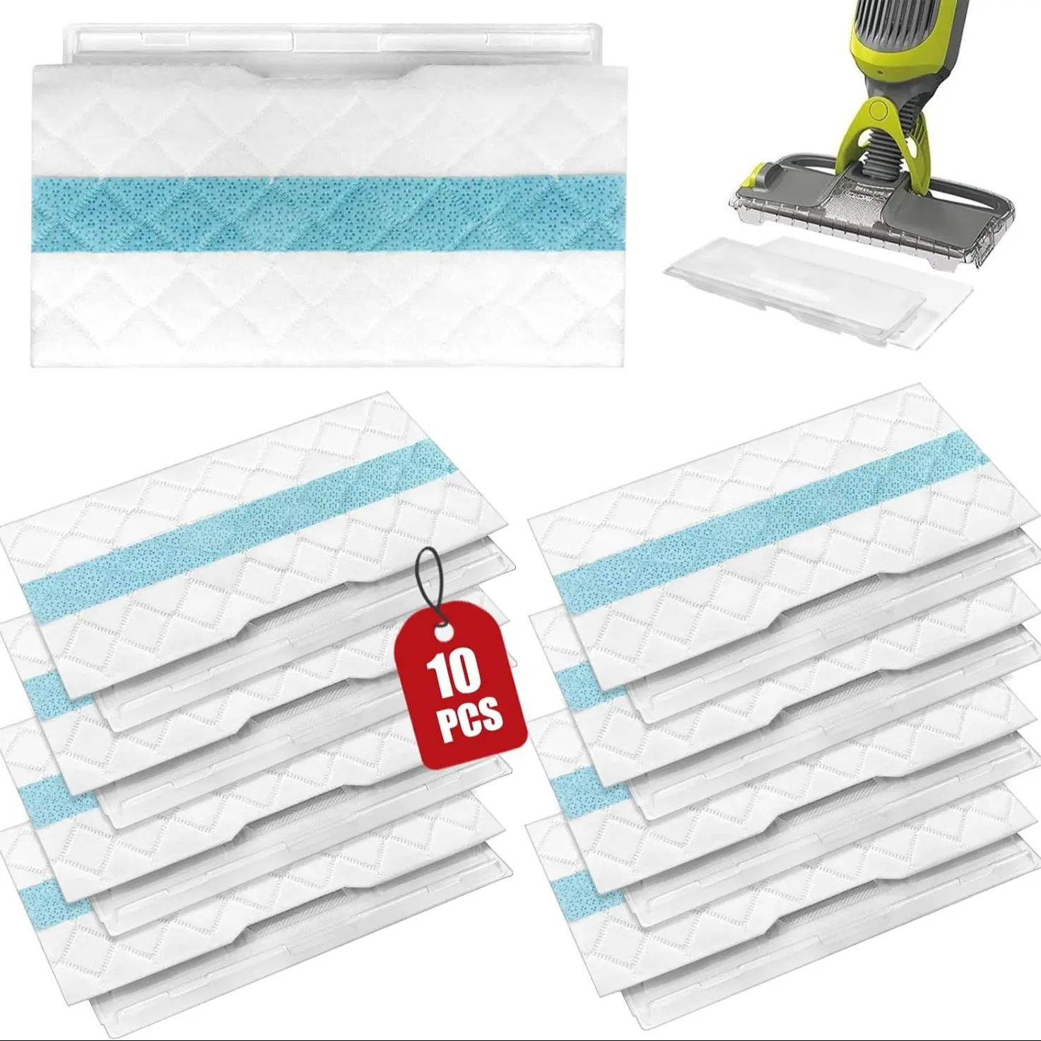 Disposable Hard Floor Dust Mop Pads, 10 Pack Replacement Pads for Shark Vacmop Pro Vm252/vm250/vm200 Models, Part Number Vmp30, Replacement Parts