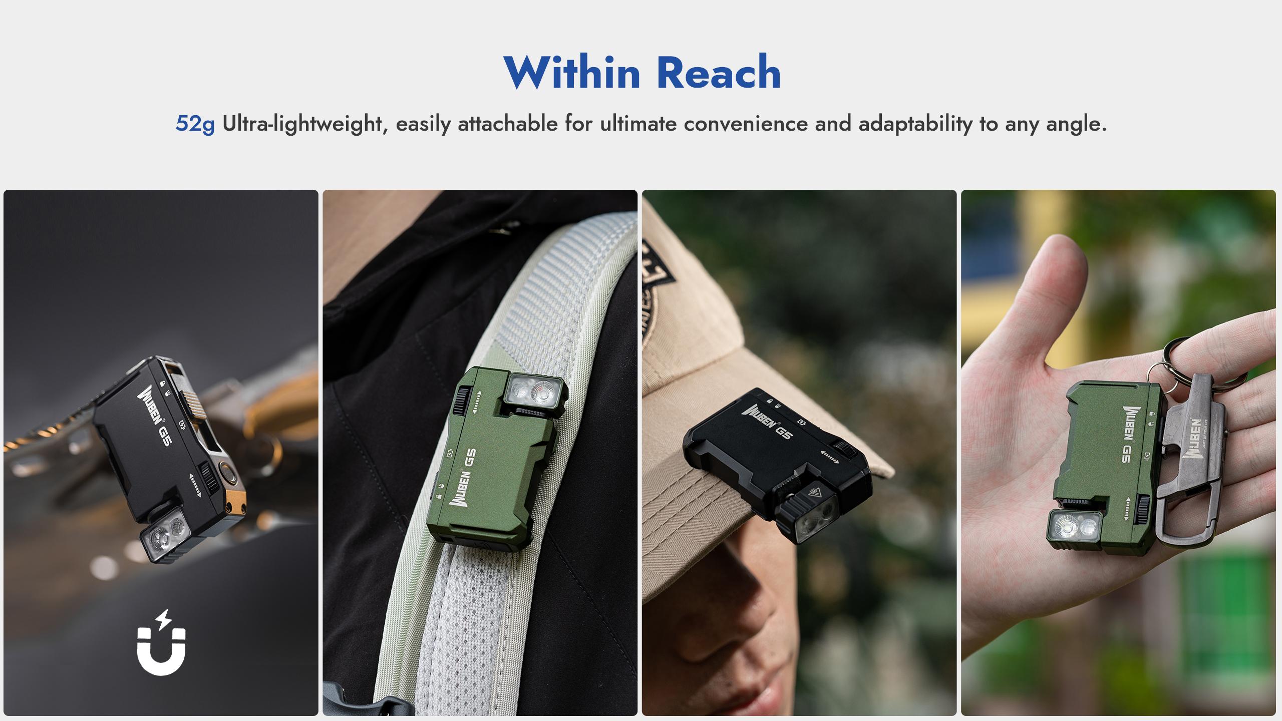 WUBEN G5 EDC Flashlight 400 Lumens - RGB Light | 180° Rotation, Type-C Rechargeable, Perfect for Hiking, Camping, Work, dealsforyoudays