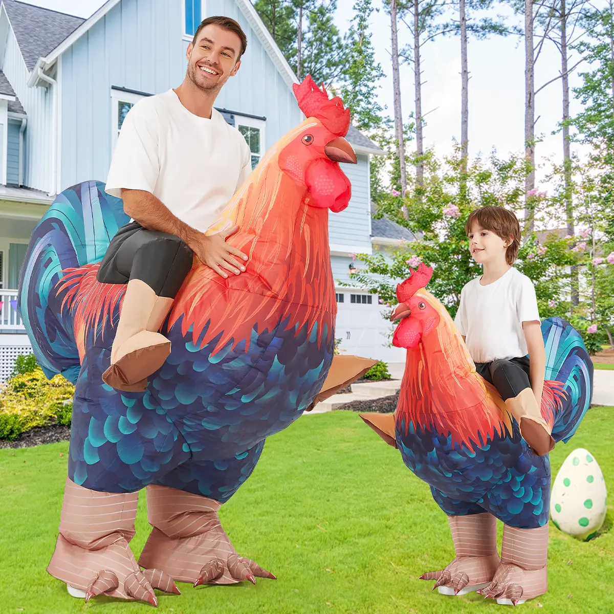 Halloween Costume Inflatable Chicken Rooster Cosplay Costume Adult Suit Funny Costume Gift for Men Women