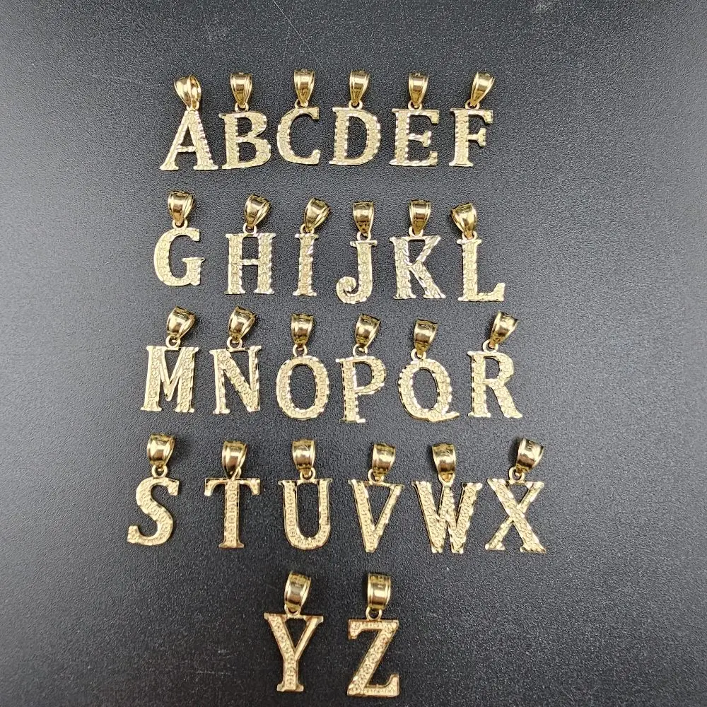 14k Gold A-Z Letter Pendant, Dainty Everyday Wear Jewelry
