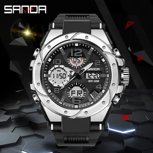 Men's Multifunctional Dual Display Sports Watch, Waterproof Digital Analog Quartz Wristwatch with LED Backlight, Alarm, Stopwatch and Date Function for Outdoor and Daily Use