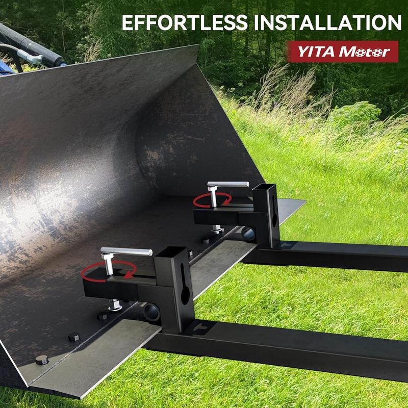 YITAMOTOR 43" 2000LBS / 60" 4000LBS Clamp on Pallet Forks Heavy-Duty Tractor Forks Compatible Tractor Bucket Forks for Tractor Attachments, Skid Steer, Loader Bucket Durable