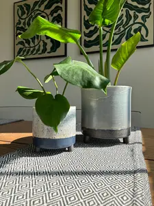 Blue Gradient Ceramic Footed Planter Pots