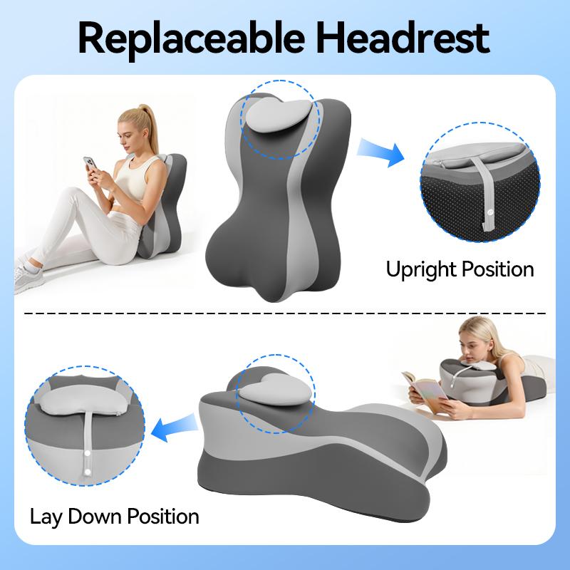 Ergonomic Memory Foam Pillow for Neck Back and Legs Support with Removable Washable Cover Ideal for Face Down Reading and Relaxation  Valentine's Day Gift