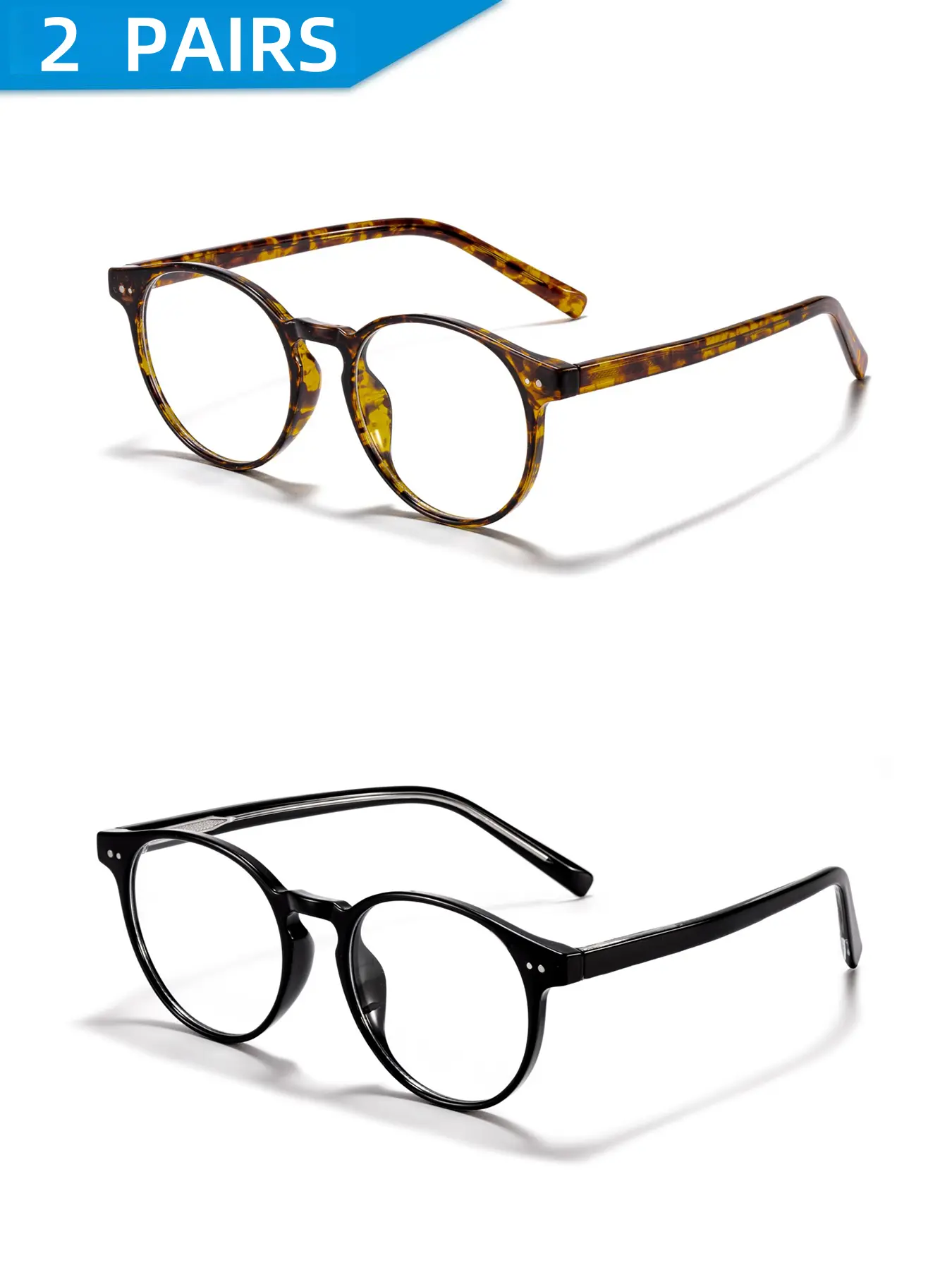 Unisex Tr90 Anti-Blue Light Glasses Frame, Casual Round Design for All Seasons, Ideal for Daily Use & Travel, Perfect Gift Choice, Casual Frames