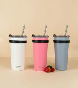 SUBz 30oz Stainless Steel Smoothie To-Go Cold Cup, Compatible with Ninja models, Replacement cup, Blend and go in one,  Insulated Tumbler, Dual lid for drinking and straw