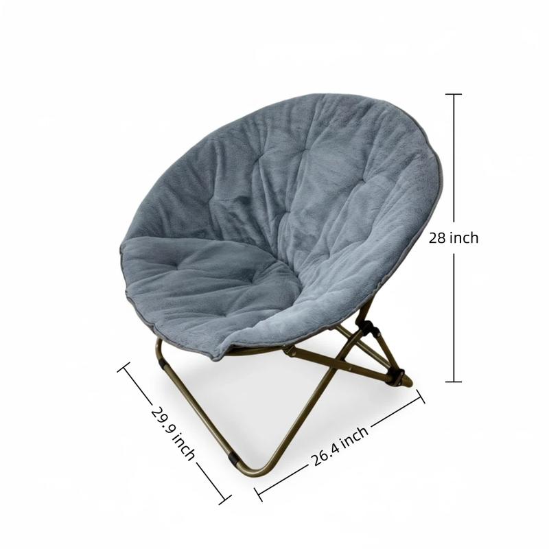 Moon Chair-Cloud-Soft Waffle Flannel Foldable Lazy Seat 300lbs Sturdy Steel Frame Triangular Structure Floor Friendly No Scratches Ideal for Dorms Small Apartments