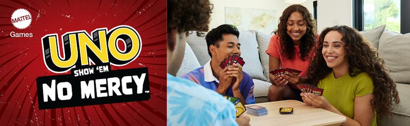 UNO SHOW EM NO MERCY Card Game with 56 Additional Cards and Intense Gameplay uno show card games card game
