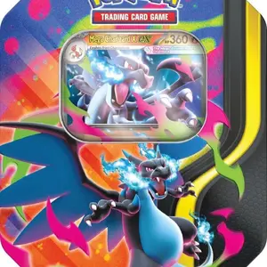 Pokemon TCG Mega Charizard Tin (Mega Charizard X) (4 Packs) pokemon day