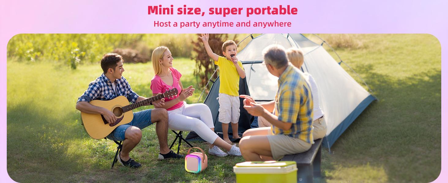 Mini Karaoke Machine K12 with Two Microphones, Colorful LED Lights, Suitable for Children Aged 8-14, Ideal for Family Parties and Birthday Gifts Mini Karaoke Machine K12 with Two Microphones, Colorful LED Lights, Suitable for Children Aged 8-14, Ideal for Family Parties and Birthday Gifts
