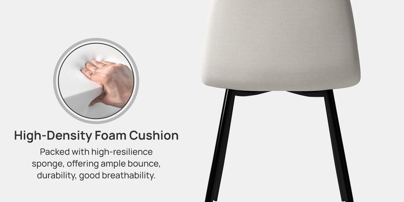 Homy Casa Charlton Suede Dining Chairs Light Luxury Ergonomic Design for Living Room & Lounge Use Foam Interior Seater Furniture