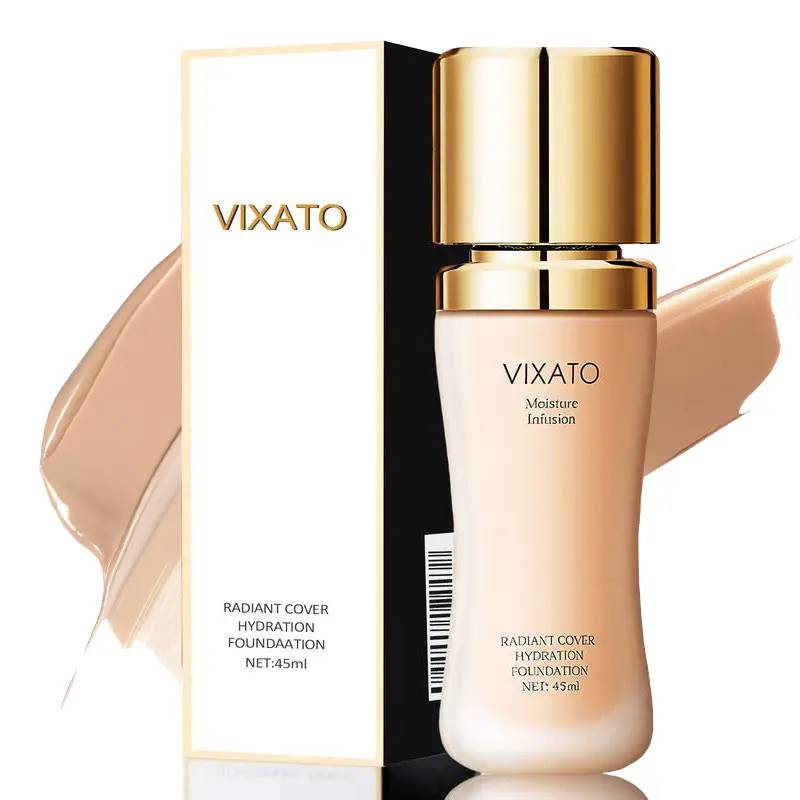 VIXATO Hydrating Liquid Foundation + Moisturizer, Flawless Finish, Buildable Coverage, Lightweight Formula, Base for All Skin Types