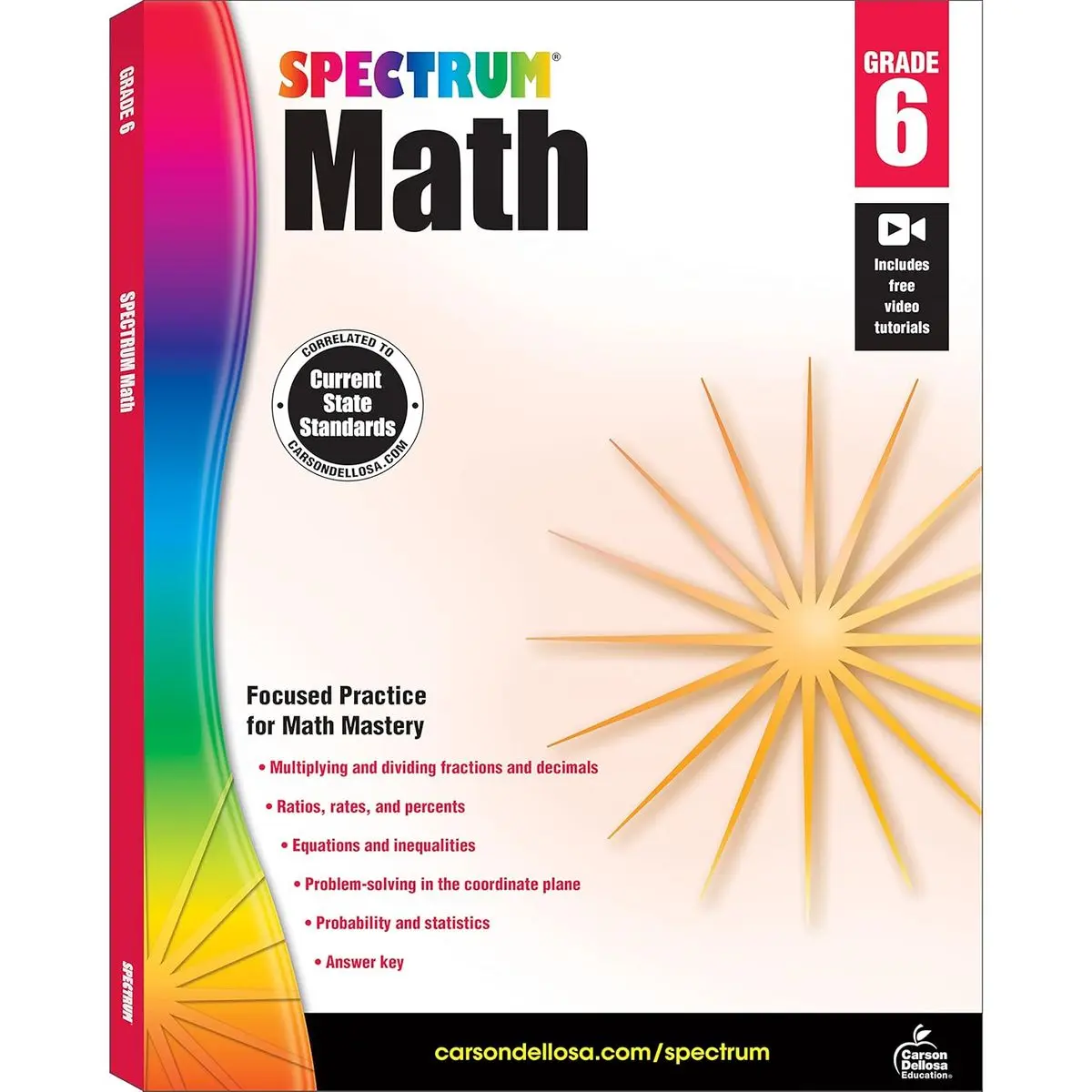 Spectrum 6th Grade Math Workbooks, Ages 11 to 12, Math 6th Grade Workbook Covering Multiplying & Dividing Fractions, Decimals, Math Equations, Percents, Probability, Statistics, Grade 6 Math Workbook Paperback – August 15, 2014