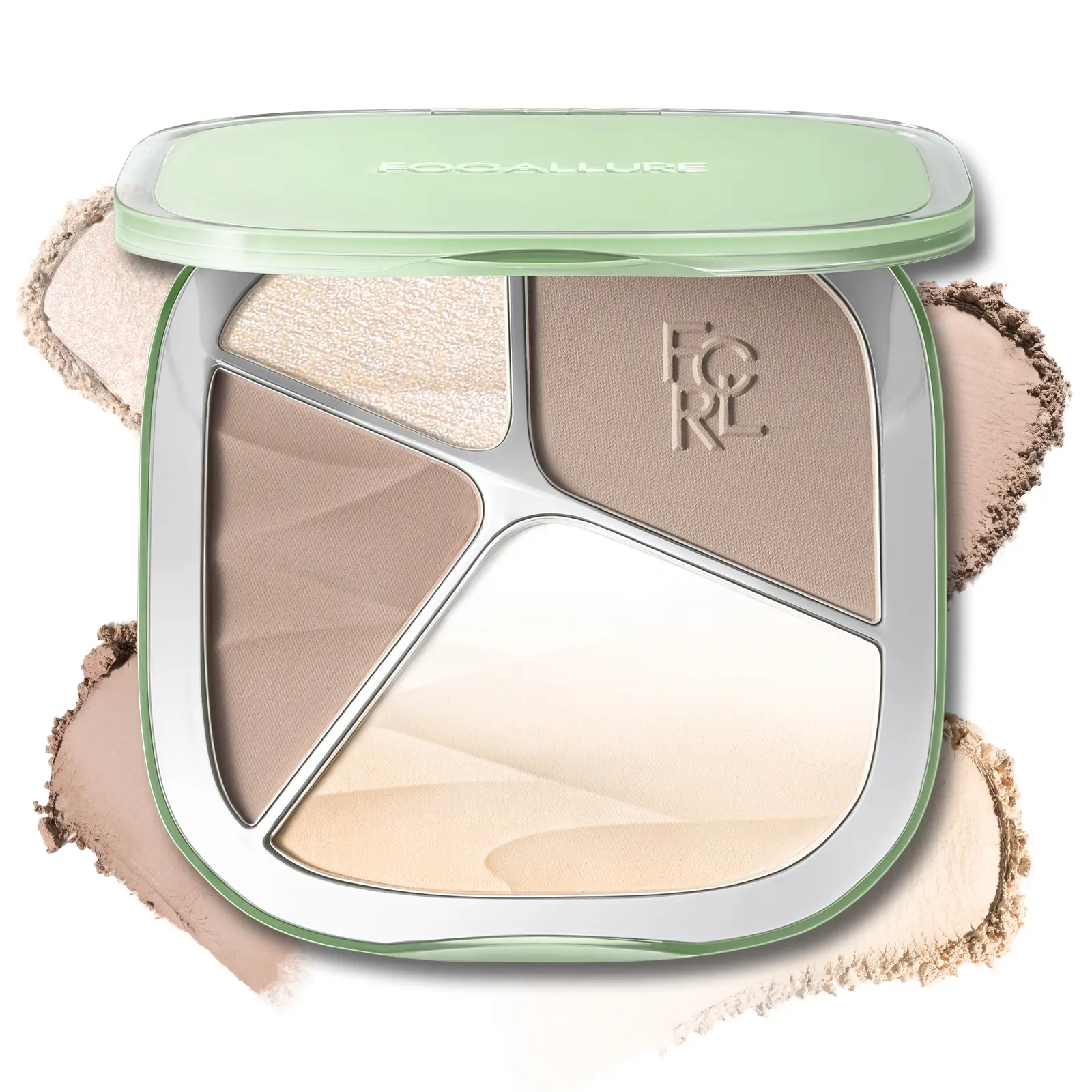 FOCALLURE Gradient Highlighter & Contour Palette, 3-in-1 Matte Bronzer & Illuminator, Blendable Powder for Sculpting, Natural Long-Wear Face Makeup#backtoschool