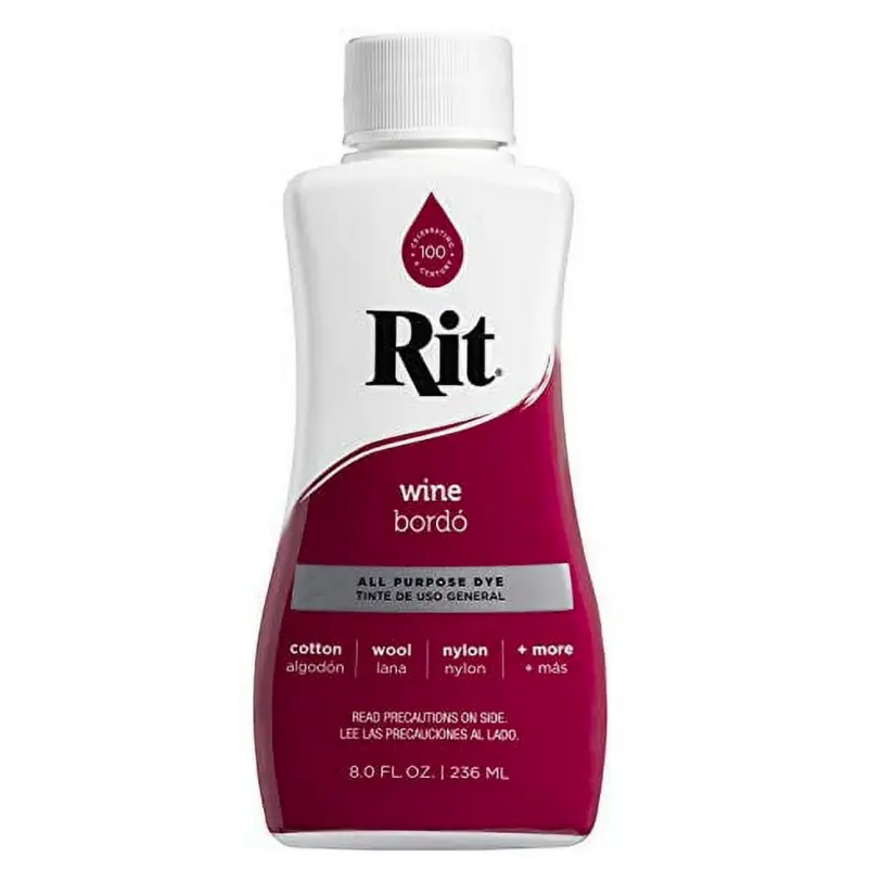 Rit Wine  8 oz Liquid Fabric Dye for Clothing Décor & Crafts