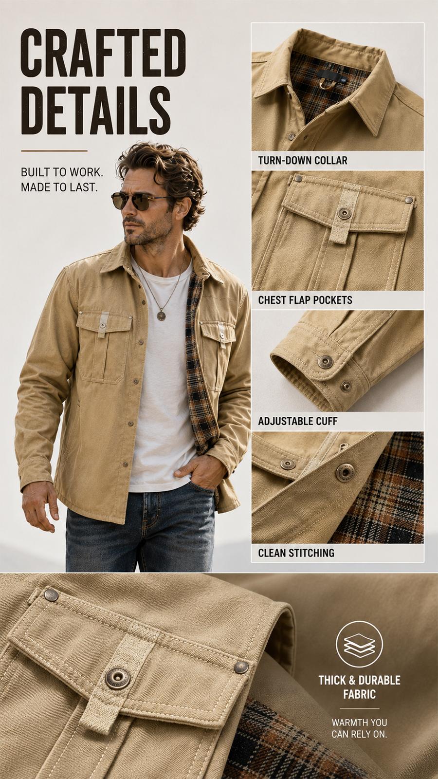 Gihuo Men's Lightweight Jacket, Menswear Outerwear, Men's Top Layer Coat for Casual Wear