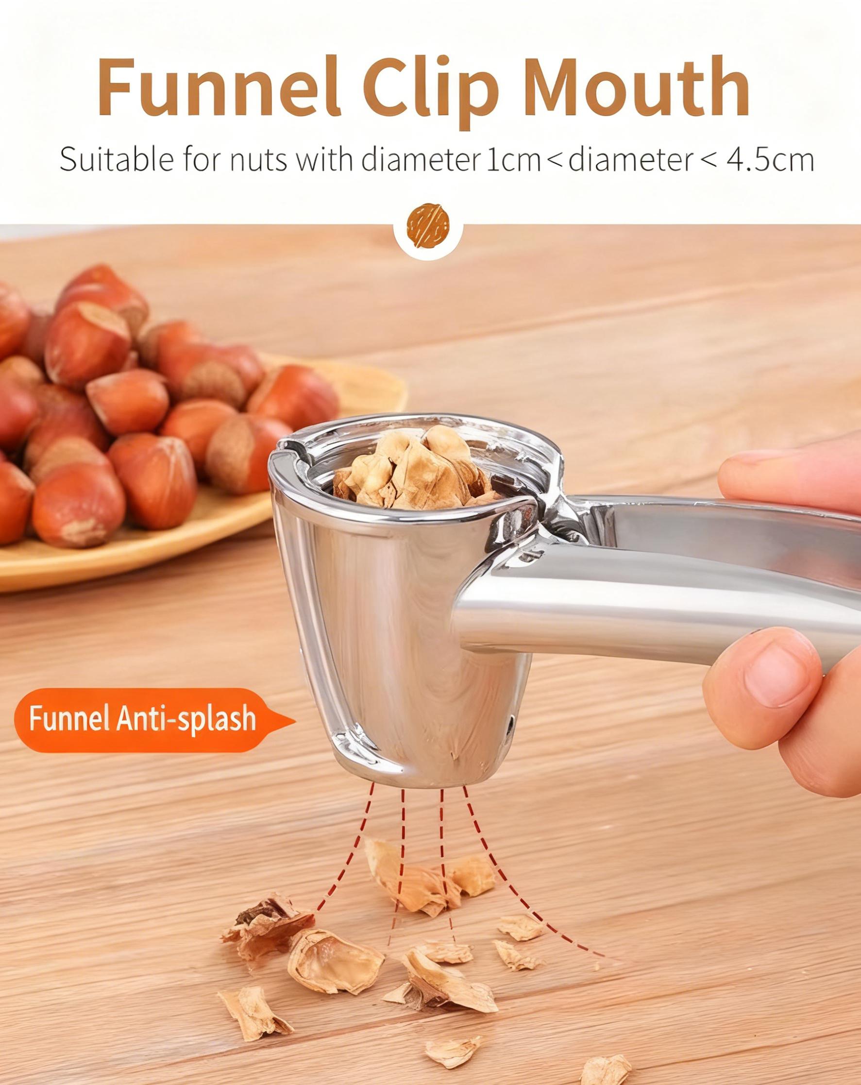 Multifunctional Walnut Cracker with Handle for Home Use Durable Aluminum Alloy Easy Labor-saving Nut Sheller for Walnuts & Pine Nuts