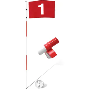 Golf 6ft, Portable Five-Section Design for Backyard Practice Putting Green, Driving Range Golf Pin Flag Hole Cup Set, Gift Idea