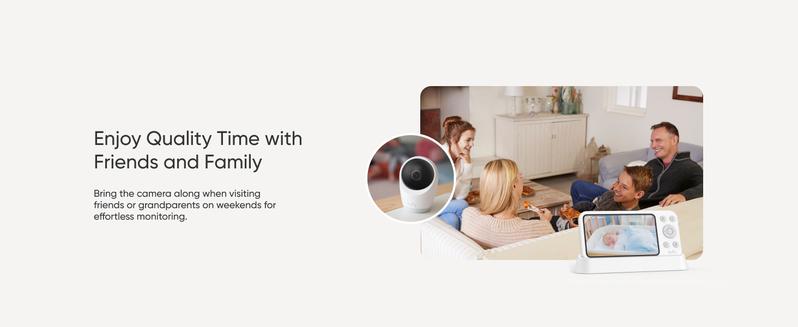 eufy E21 Baby Monitor, with 4K Camera, Hybrid Wi-Fi and No Wi-Fi Connection, App and Monitor Control, Ultra-Clear Night View, Pan-Tilt, 8× Zoom, Portable Camera with Built-In Battery, ANR, Smart Alerts｜Spingtok