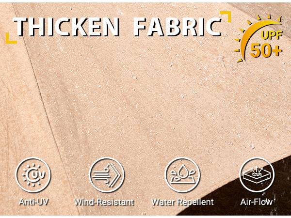 HOOOWOOO 15FT Solar LED Patio Umbrella with Base & Crank - Outdoor Market Umbrella for Garden, Deck, Backyard, Pool, Beach - Durable Water-Resistant Fabric, Adjustable Lighted Umbrella