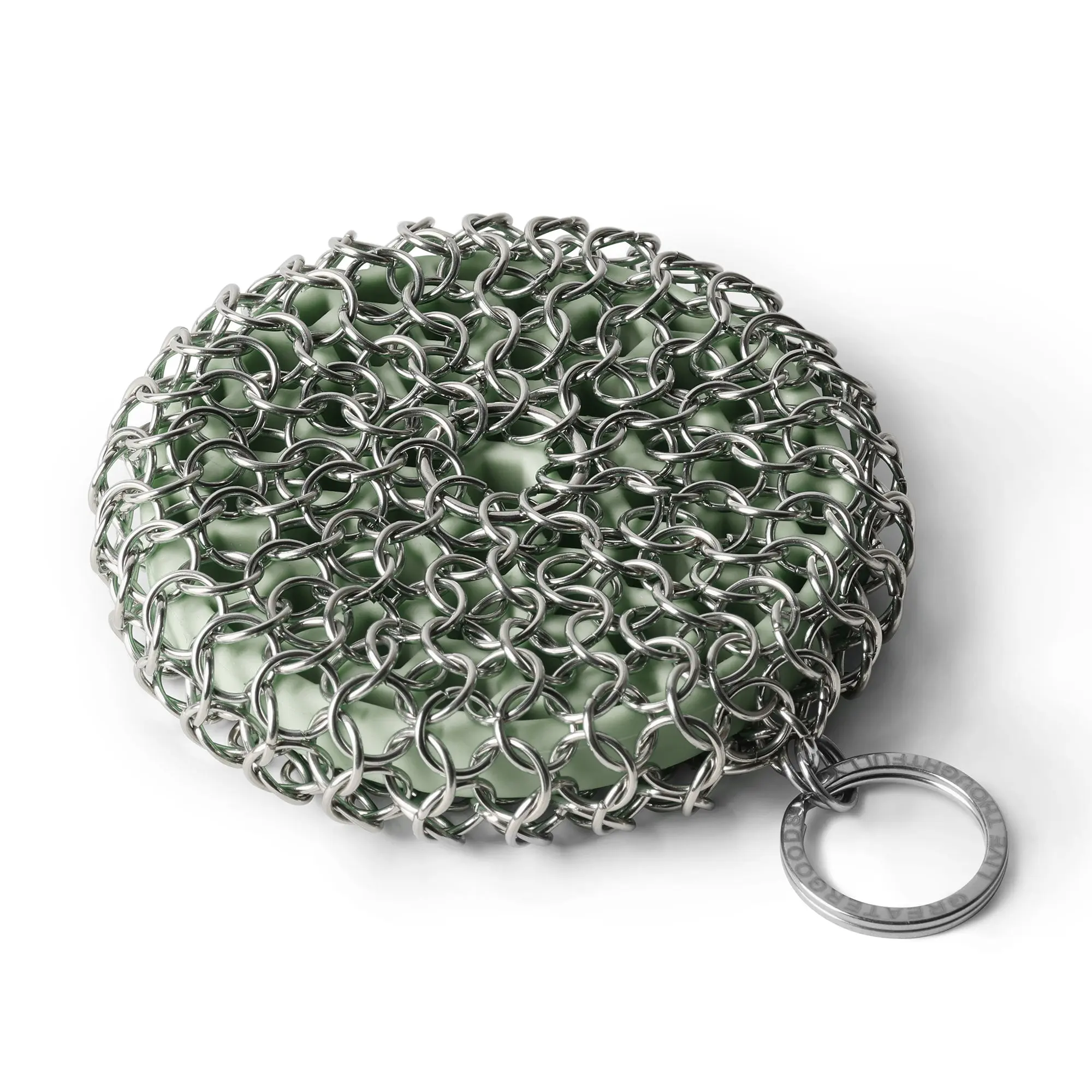 Cast Iron Chainmail Scrubber for Kitchen and Home Cleaning