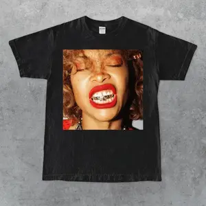 Erykah Badu T-shirt Unisex Cotton Retro 90's Graphic Top Tee Unisex Crewneck Shirt