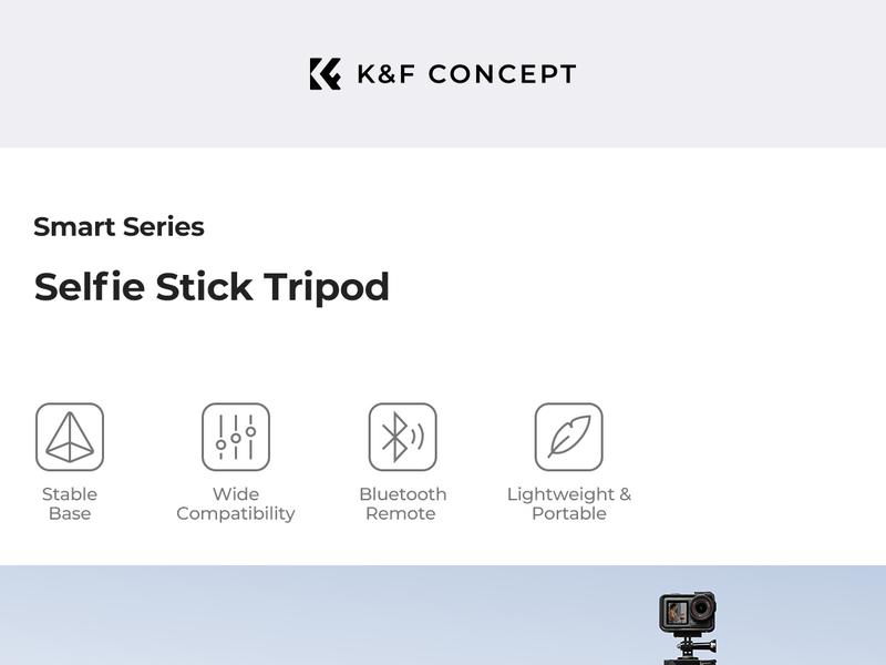 K&F CONCEPT Selfie Stick Tripod – 2-in-1 Phone/Camera Stand with Built-in Remote| For iPhone/Android, Works with Selfie Accessories & GoPro/DJI/Insta360| Ideal for Travel/Live Streaming/Vlogging/Daily Use