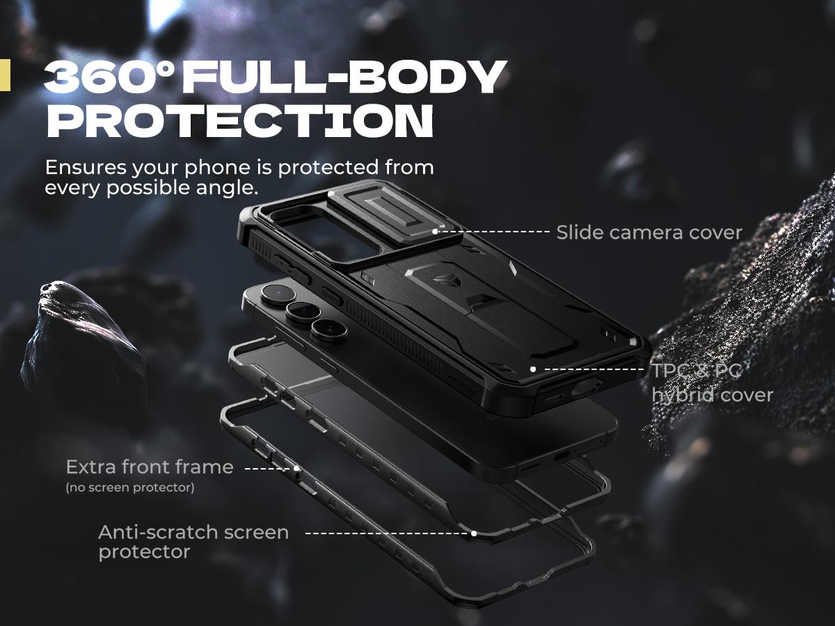 Dexnor for Samsung Galaxy S25 FE Case with Upgraded Slide Camera Cover & 2 Front Frames & Built-in Screen Protector & Kickstand, Heavy-Duty Rugged Case Full-Body Protective Cover(2025) Dexnor for Samsung Galaxy S25 FE Case with Upgraded Slide Camera Cover & 2 Front Frames & Built-in Screen Protector & Kickstand, Heavy-Duty Rugged Case Full-Body Protective Cover(2025)