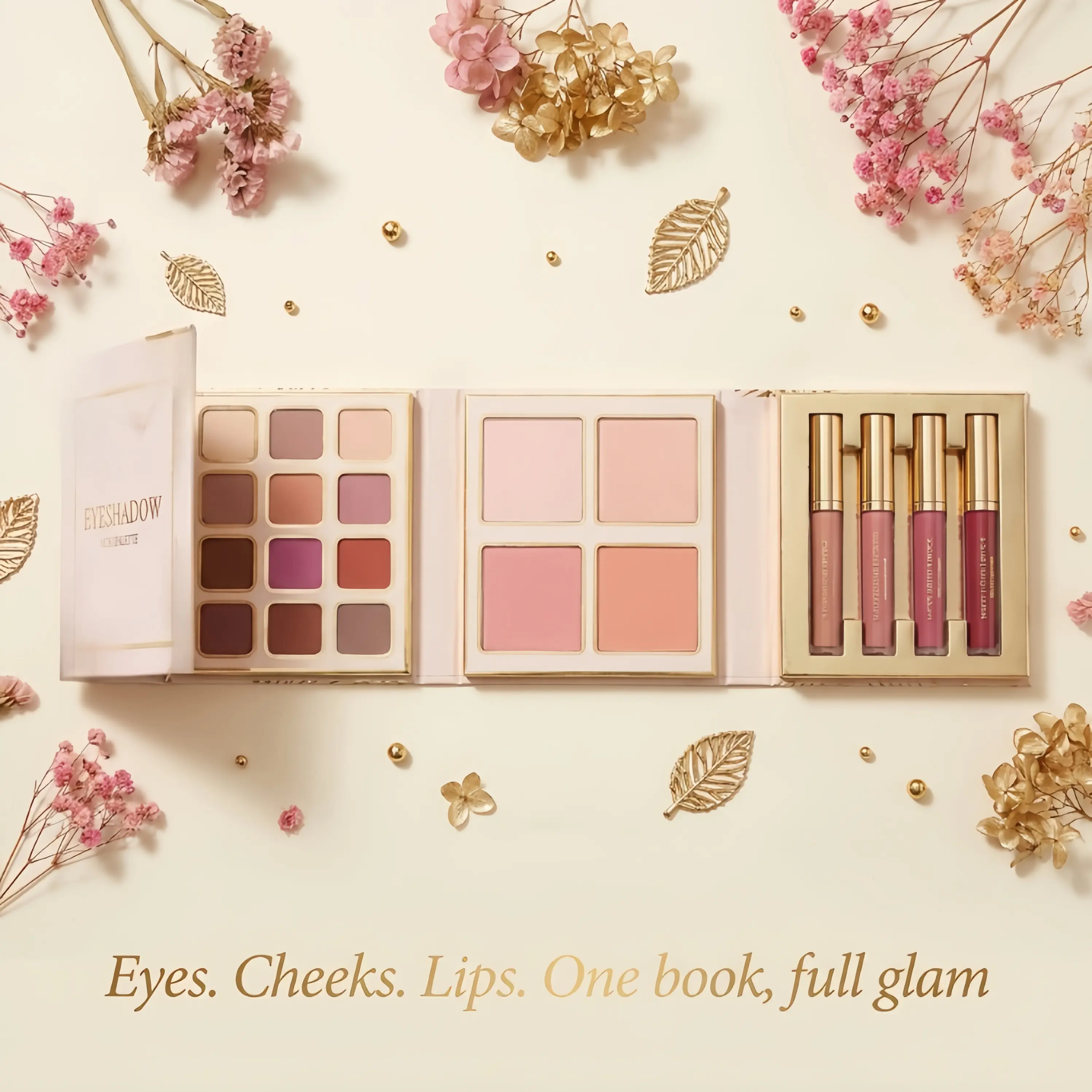 20-in-1 All-in-1 Makeup Palette Kit - Eyeshadow, Blush, Highlighter, Lipstick - Highly Pigmented, Long-Wearing, Sensitive Skin Safe, Cruelty-Free, Travel-Friendly - Aesthetic Bridesmaid/Graduation Gift, 24-Month Durability, Makeup Tutorial