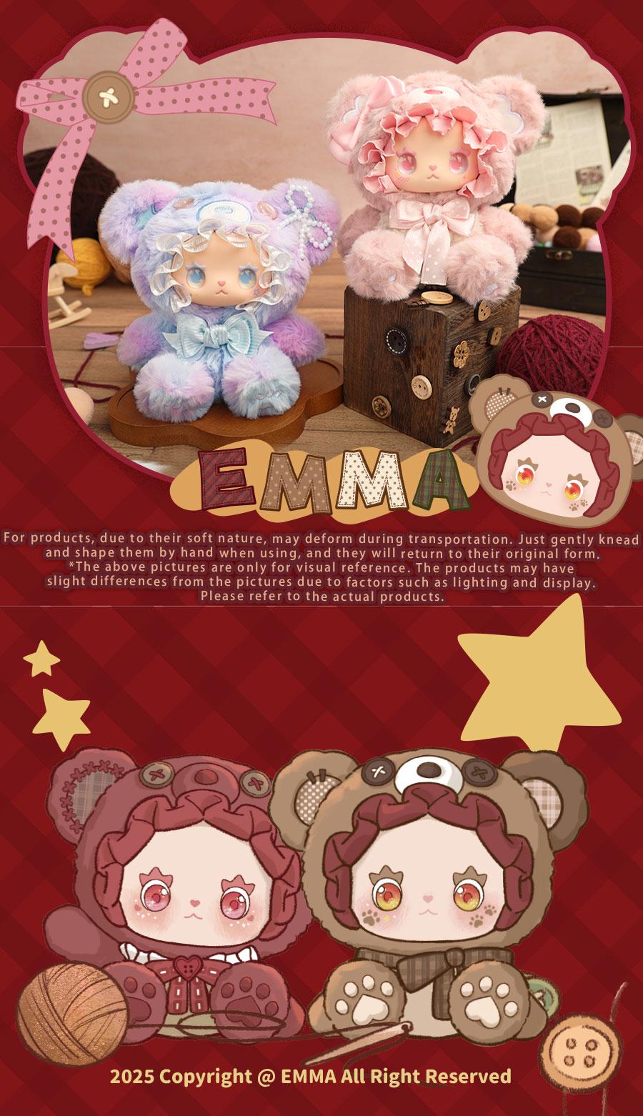 Lucky Emma Bear Buddies Union Blind Box Bag Charm, Cute Bear Keychain For Gifts