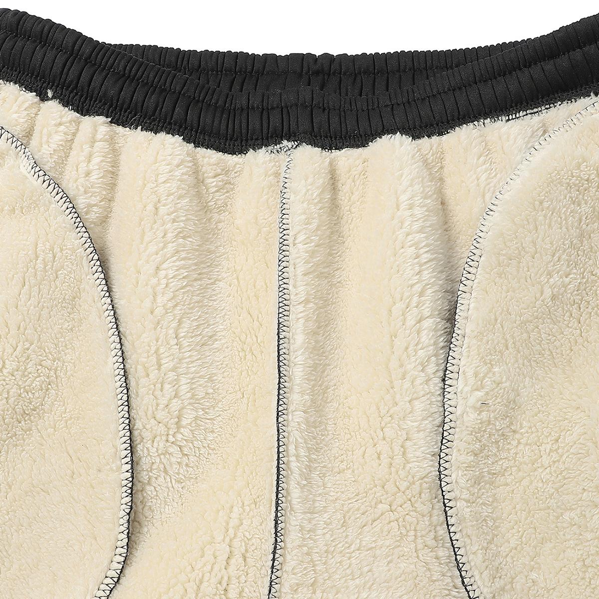 Men's warm fleece outdoor pants, windproof and durable, suitable for skiing and hiking, casual with pockets, stylish warm design Men's fleece outdoor pants - windproof, durable