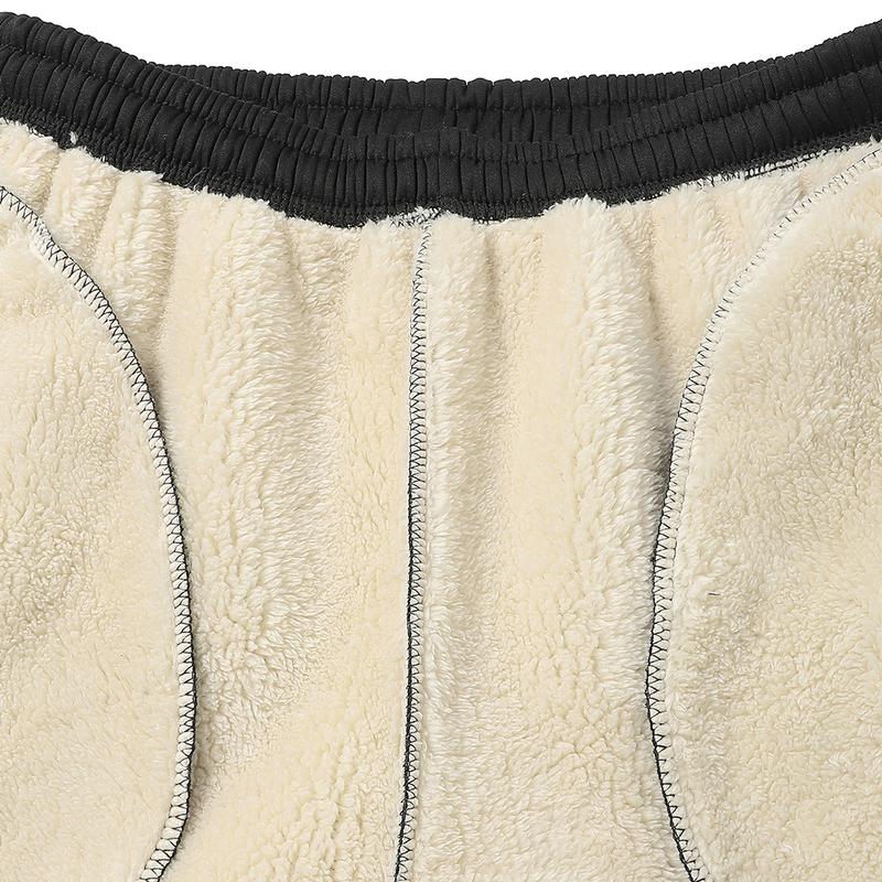 Men's warm fleece outdoor pants, windproof and durable, suitable for skiing and hiking, casual with pockets, stylish warm design Men's fleece outdoor pants - windproof, durable